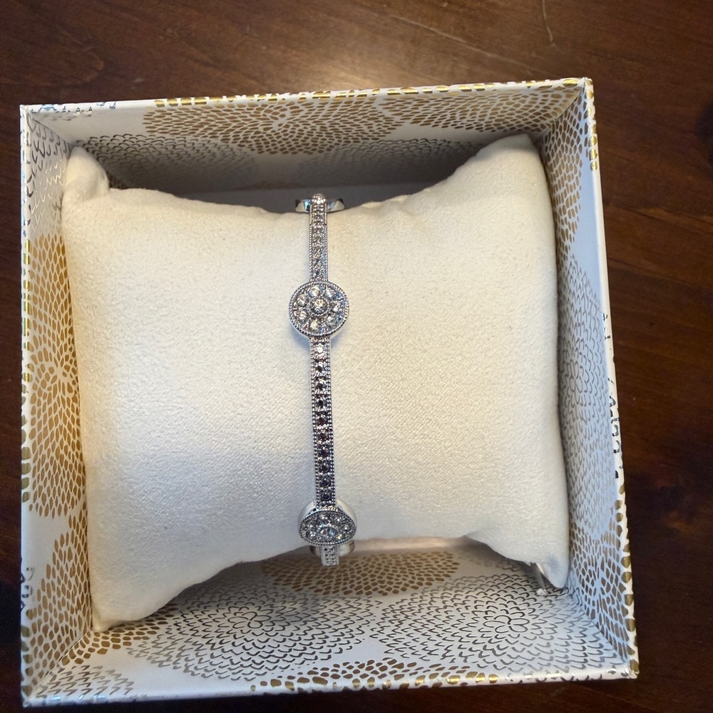 Charter Club Silver Bracelet with Crystal Accents